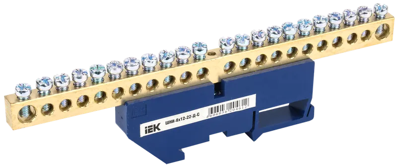 Шина N "ноль" на DIN-изол ШНИ-8х12-22-Д-С IEK (YNN10-812-22D-K07 ...