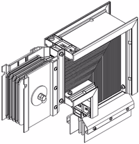 LINEBAR Секция угловая вниз 4000А Al 3L+N+1/2PE некрашеная IP55 транспортировочная 2 плеча на заказ IEK