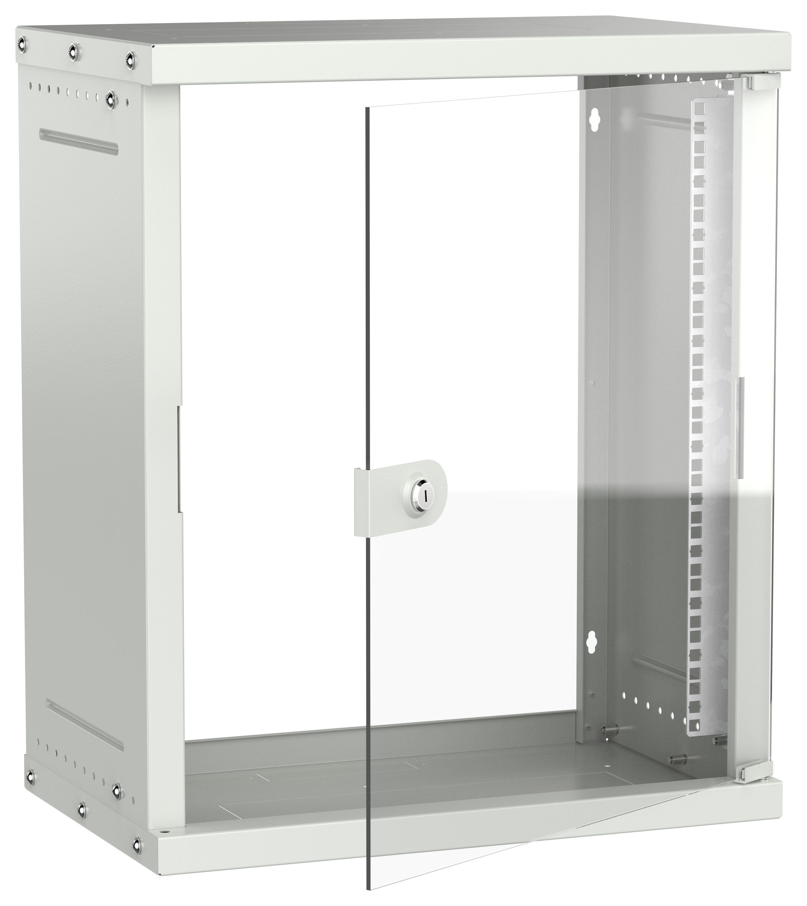 Шкаф настенный 19" 15U 550х350мм стеклянная дверь серый GENERICA (LWE3-15U53-GF-G)