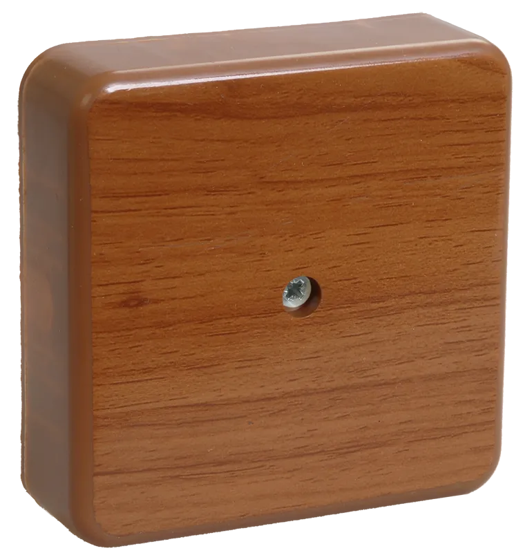 Коробка распаячная КМ41219-05 для открытой проводки 100х100х29мм дуб (6 клемм 6мм2) IEK