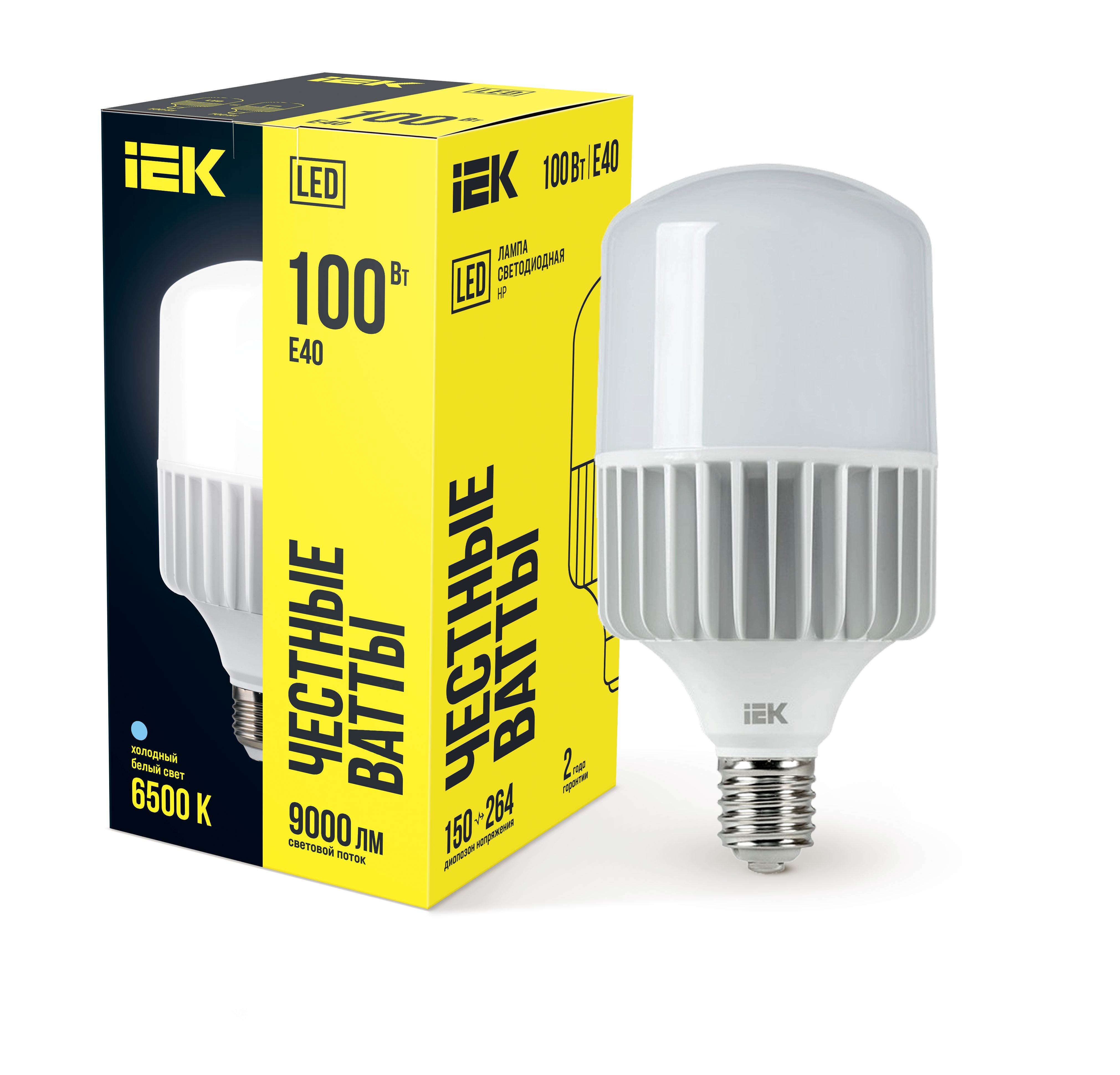 Лампа светодиодная HP 100Вт 230В 6500К E40 IEK (LLE-HP-100-230-65-E40)