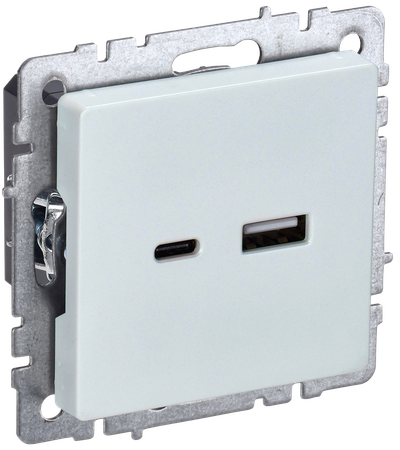 BRITE Розетка USB A+C 18Вт РЮ11-1-БрЖ жемчуг IEK