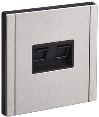 FORTE&PIANO Розетка компьютерная двойная RJ45 кат.6 FP734M металл никель IEK