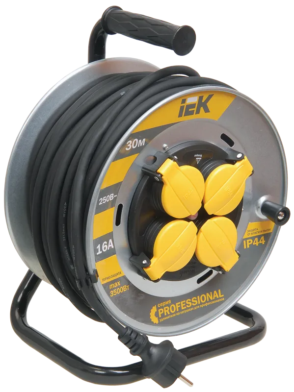 Cable reel UK30 4 sockets 2P+PE/30m KG 3x1,5mm2 IP44 "Professional"