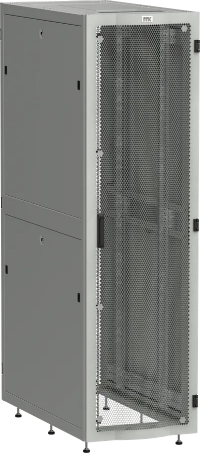 ITK LINEA S Шкаф серверный 19" 42U 600х1000мм передняя дверь двухстворчатая перфорированная задняя дверь перфорированная серый RAL 7035