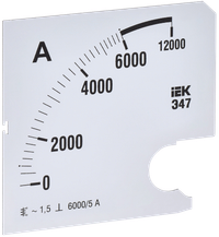 Replaceable scale for ammeter E47 6000/5A accuracy class 1.5 96x96mm IEK