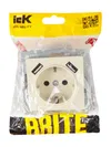 BRITE Socket outlet 1-gang grounded with protective shutters 16A with USB A+A 5V 3.1A PYush10-2-BrKr beige IEK5