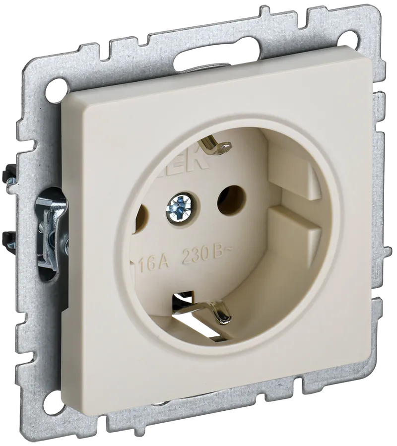 BRITE Socket with ground without shutters 16A PC11-1-0-BrKr beige IEK