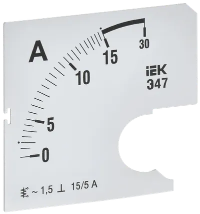 Replaceable scale for ammeter E47 15/5A accuracy class 1.5 72x72mm IEK