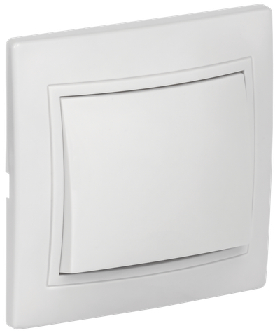 KVARTA Выключатель 1-клавишный 10А кер. ВС10-1-0-КБ белый GENERICA