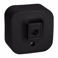 QUTEO Розетка для открытой установки компьютерная RJ45 кат.5E UTP чёрный матовый