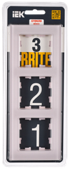 BRITE Рамка 3-местная РУ-3-2-Бр стекло розовый матовый IEK1