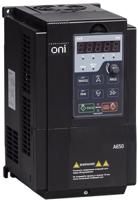 Преобразователь частоты A650 380В 3Ф 0,75kW 2,5А со встроенным тормозным модулем ONI