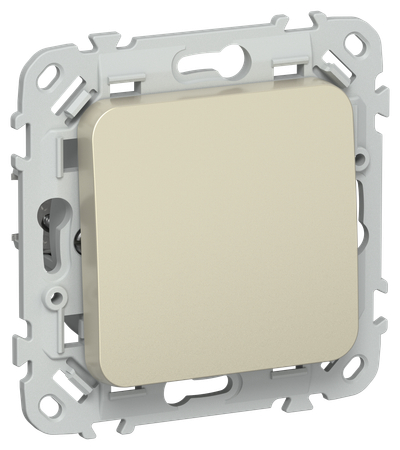 FLITE Выключатель 1-клавишный кнопочный проходной 10А ВС61-2-0-ФлШ шампань IEK