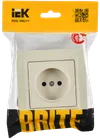 BRITE 1-gang socket without earthing without protective shutters 10A, complete PCP10-1-0-BrKr beige IEK1