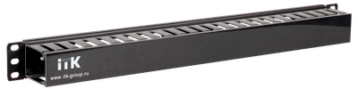 ITK 19" пластиковый кабельный органайзер с крышкой, глубина 60мм, 1U, черный