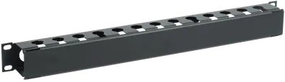 19" кабельные органайзеры ITK предназначены для горизонтальной организации кабеля и кабельных пучков в шкафах и стойках, для укладки кабелей в пространствах между патч-панелями и установленным активным оборудованием.

Горизонтальные кабельные органайзеры обеспечивают поддержку кабелей и коммутационных шнуров в пределах монтажной высоты шкафа, гарантируют необходимый радиус изгиба при проведении их к оборудованию, позволяют избежать перекручивания и спутывания кабелей.

При использовании кабельных органайзеров существенно снижается вероятность появления значительных перегибов и изломов кабелей, повышается скорость и эффективность работы IT-специалистов и системных администраторов при обслуживании шкафов и стоек.