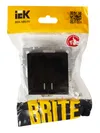 BRITE Double-button switch with LED indicator 10A VCP10-2-1-BrB black IEK5
