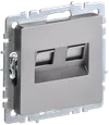 BRITE Double computer socket RJ45 cat.6 RK11-2-BrS steel IEK0