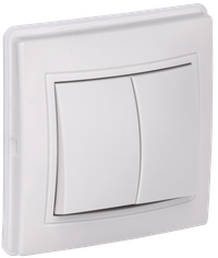 KVARTA Выключатель 2-клавишный 10А IP44 ВС10-2-0-КБ-44 белый GENERICA