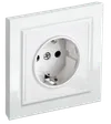 BRITE Socket with ground with shutters 16A with frame PC14-1-0-BrB white IEK0