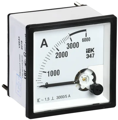 Амперметр аналоговый Э47 3000/5А класс точности 1,5 72х72мм IEK