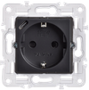 SKANDY Розетка с заземлением с защитными шторками 16А с USB C 18Вт SK-R17Bl черный IEK2