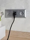 BRITE Socket outlet 1-gang grounded with protective shutters 16A with USB A+C 18W RUSH11-1-BRA aluminum IEK6