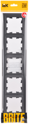 BRITE Рамка 5-местная РУ-5-БрГ графит IEK1