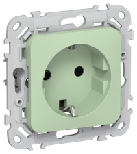 FLITE Розетка с заземлением с защитными шторками безвинтовое крепление 16А РСш11-1-ФлФ фисташковый IEK