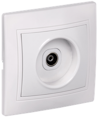 KVARTA Розетка TV проходная РТВ11-КБ белый GENERICA