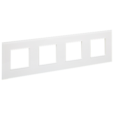 SKANDY Рамка 4-местная SK-F24W стекло арктический белый IEK