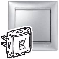 VALENA DIY Розетка телефонная RJ11 алюминий
