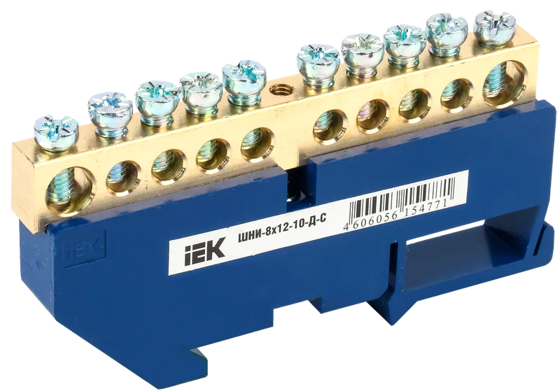 Neutral bus bar with DINinsulator SHNI8x1210DS IEK (YNN1081210DK07)