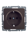 BRITE Розетка 1-местная с заземлением с защитными шторками 16А РС14-1-0-БрТБ темная бронза IEK1