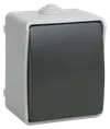 ФОРС Выключатель кнопочный для открытой установки 10А IP54 ВСк20-1-0-ФСр серый IEK0