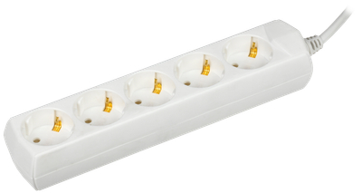 Удлинитель У05 5 мест с заземлением 1,5м 3х1мм2 10А/250В GENERICA