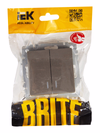 BRITE Выключатель 2-клавишный с индикацией 10А ВС10-2-1-БрС сталь IEK5