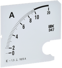 Шкала сменная для амперметра Э47 10/5А класс точности 1,5 96х96мм IEK