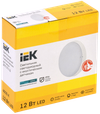 Светильник светодиодный ДПО 2011Д 12Вт IP54 4000К круг белый с акустическим датчиком IEK1