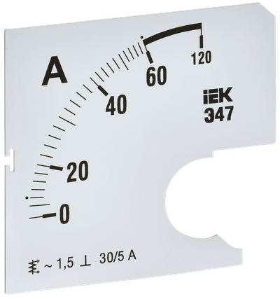 Шкала сменная для амперметра Э47 60/5А класс точности 1,5 72х72мм IEK