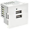 PRIMER РКЮ-23-40-П Розетка USB A+A 5В 4,2А (2 модуля) белая IEK0