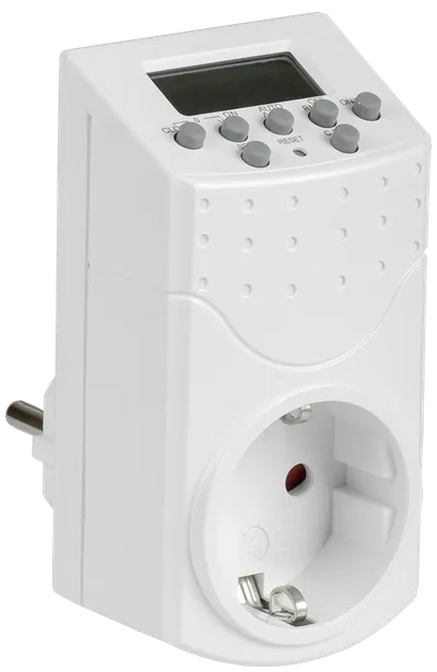 Electronic socket-timers are designed to count time intervals and automatically turn on/off electrical appliances after a specified period of time during the day.