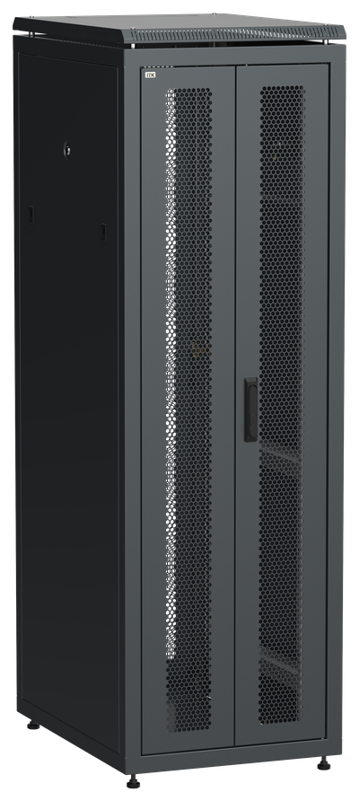 ITK LINEA N Шкаф сетевой 19" 38U 600х800мм двери передняя перфорированная задняя двустворчатая перфорированная черный