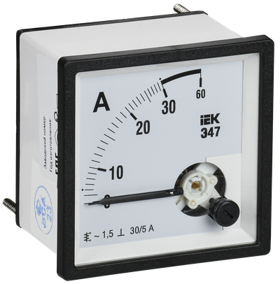 Амперметр Э47 30/5А класс точности 1,5 72х72мм IEK