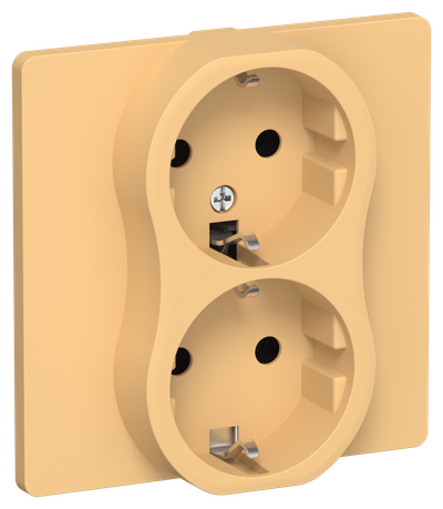 FLITE Розетка 2-местная с заземлением без защитных шторок 16А РС12-0-К-ФлЗ золотарник IEK