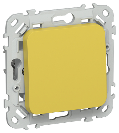 FLITE Выключатель 1-клавишный кнопочный 10А ВС11-2-0-ФлЖК желтый карри IEK