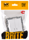 BRITE Выключатель 2-клавишный с индикацией 10А ВС10-2-1-БрАБ арктический белый IEK1