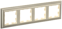 BRITE Рамка 4-местная РУ-4-Бр бежевый/шампань IEK