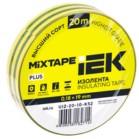MIXTAPE PLUS Изолента 0,18х19мм желто-зеленая 20м IEK